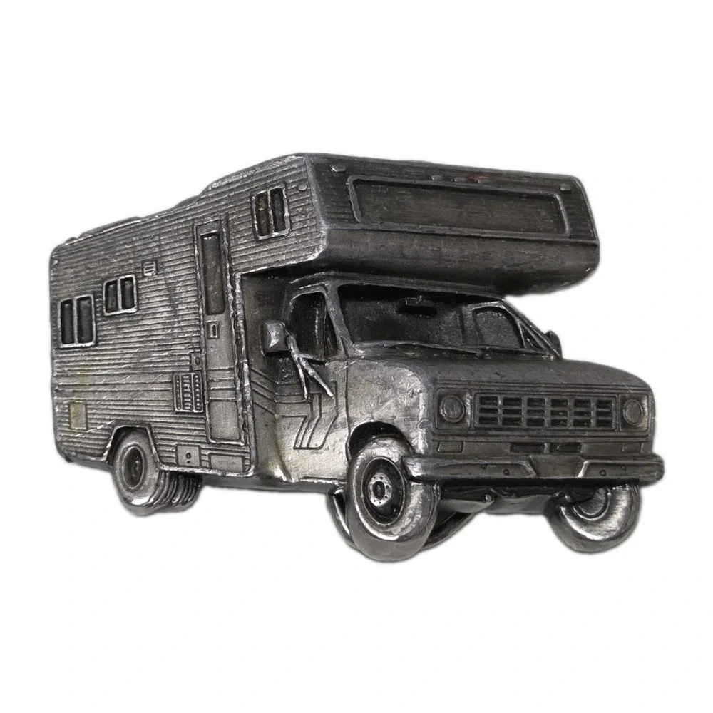 Vintage Camper Belt Buckle RV Motorhome 1979 Bergamot Brass Works‎ Heavy Metal